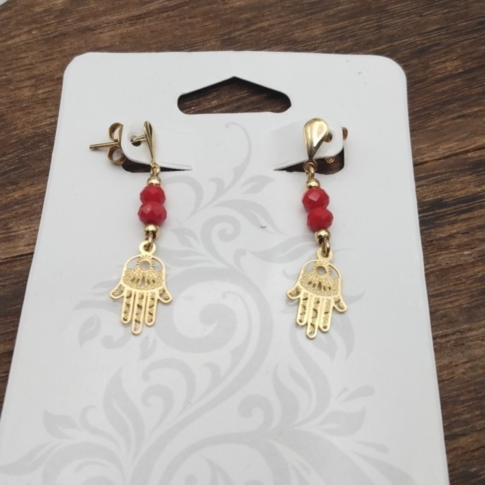 Hamsa chakra buddha earrings‎ nwt E750